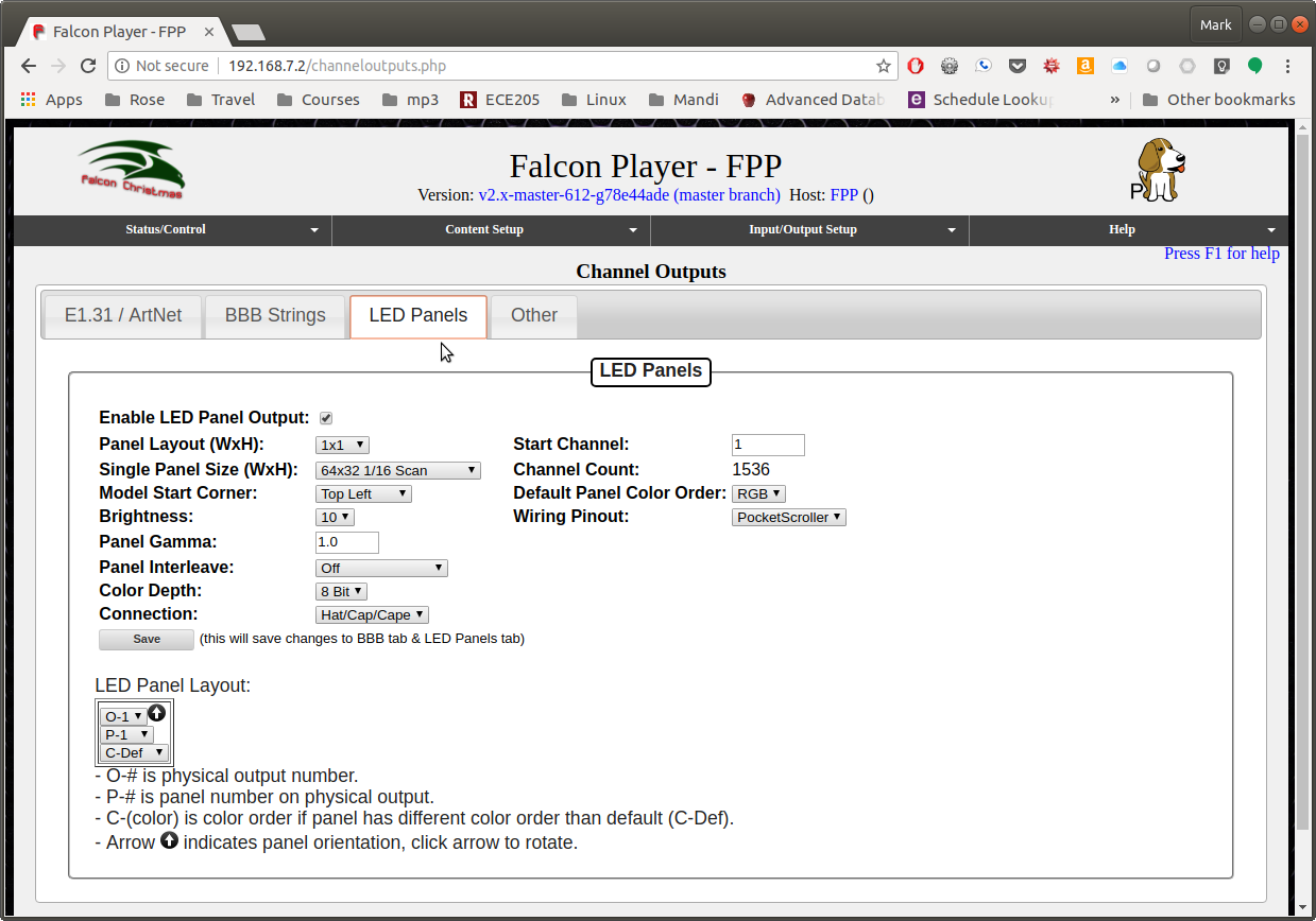 Channel Outputs Settings